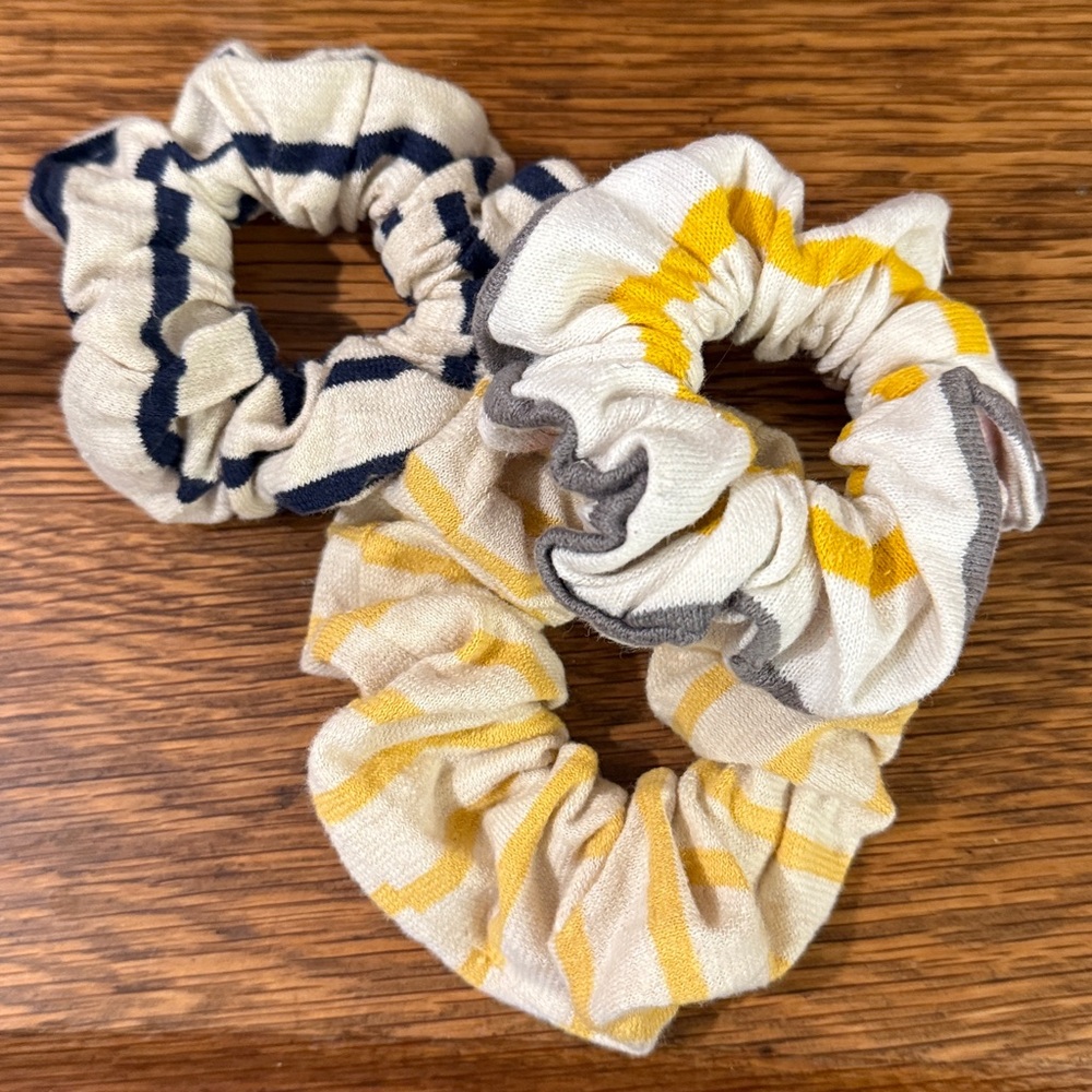 Jungmaven hemp knit stripes scrunchies set